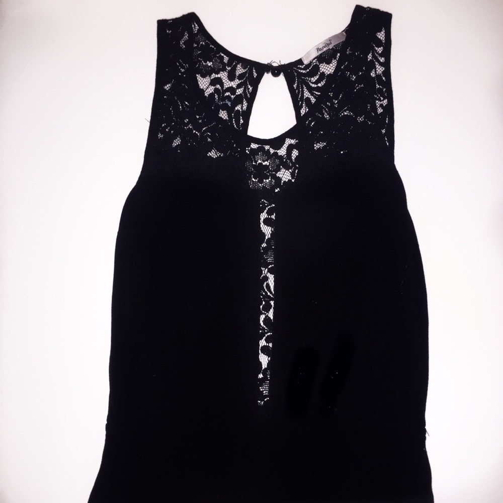 Black lace pant romper